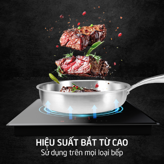 Ảnh của CHẢO INOX 5 LỚP LIỀN KHỐI CHỐNG DÍNH TỰ THÂN HARE HR-P2020; HR-P2022; HR-P2024