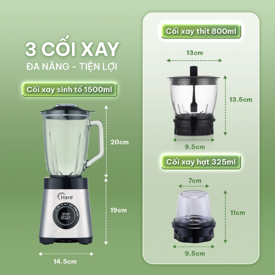 Ảnh của MÁY XAY SINH TỐ HARE HR-BL6386